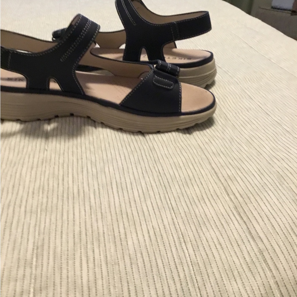 Skechers Navy and Tan Adjustable Strap Sandals - Picture 2 of 5